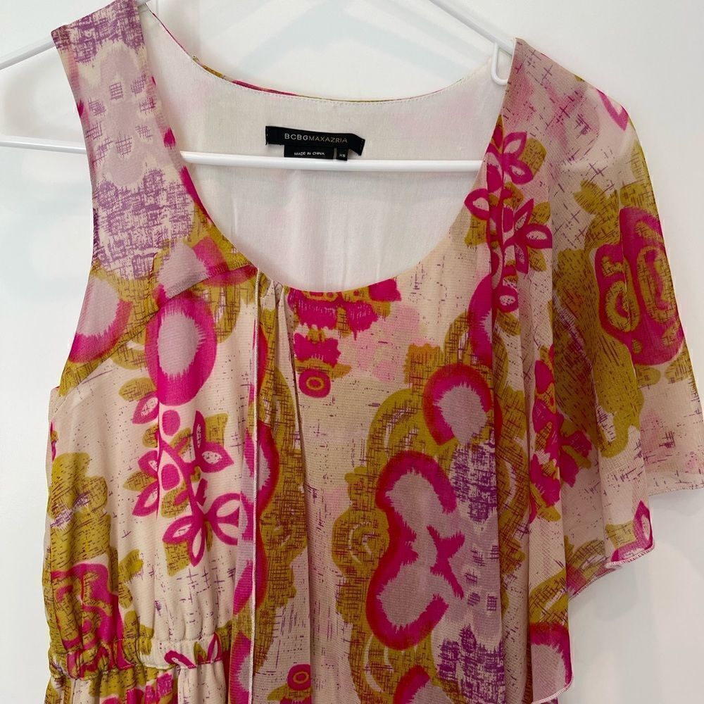NEW BCBGMaxAzria Asymmetrical Hem Floral Dress.Size XS - Picture 8 of 16